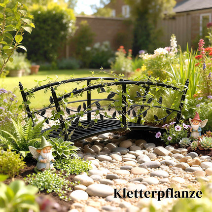 Metal Garden Bridge with Safety Rails, 120 cm, Rust-Resistant