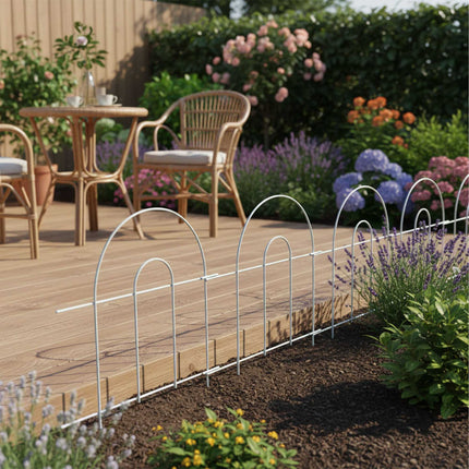 Metal Garden Edging, 6-Piece, Classic Arch Design