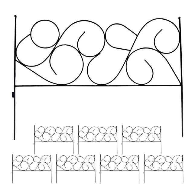 Metall-Gartenkante, 8-teilig, Jugendstil-Design