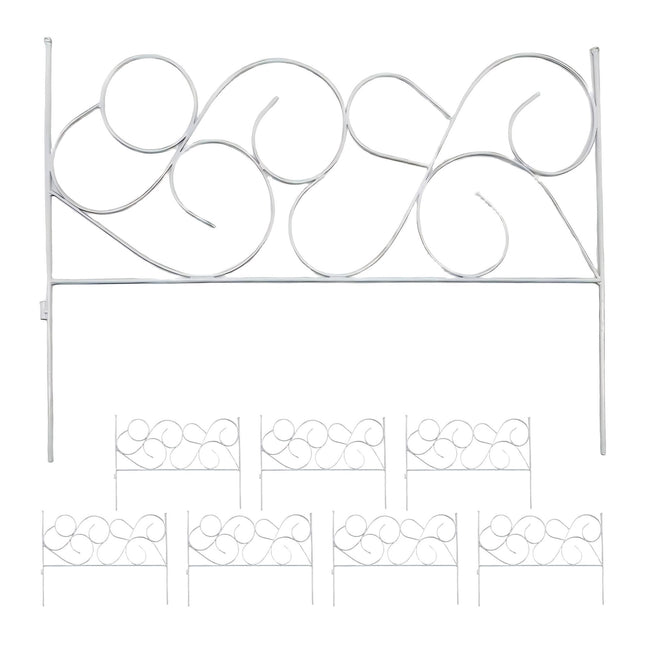 Metallrasenkante, 8-teilig, Jugendstil-Design