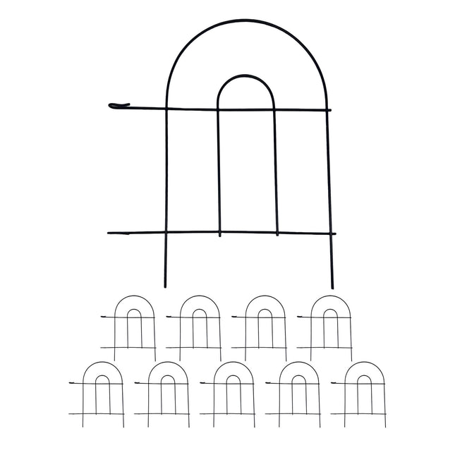 Metall-Gartenzaun, 10-teiliges klassisches Bogendesign