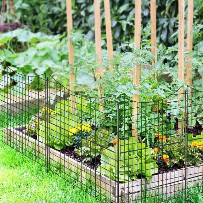 Metall-Gartenzaunfelder, 5er-Pack, 98 cm hoch, schwarz