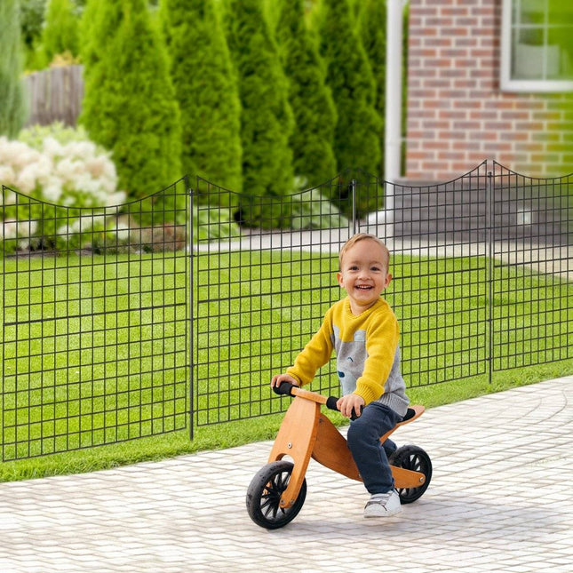 Metall-Gartenzaunfelder, 5er-Pack, 98 cm hoch, schwarz