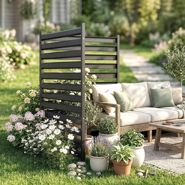 Gartenzaunfelder aus Metall, 91 x 152 cm, Schwarz, 2er-Pack