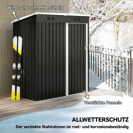 Metall-Gartenschuppen 1,37m², abschließbar mit Belüftung