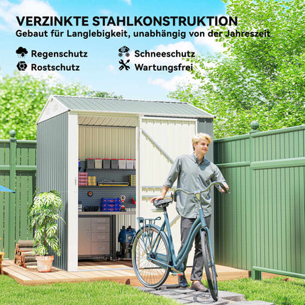 Metall-Gartenhaus, verzinkter Stahl, belüftetes Dach