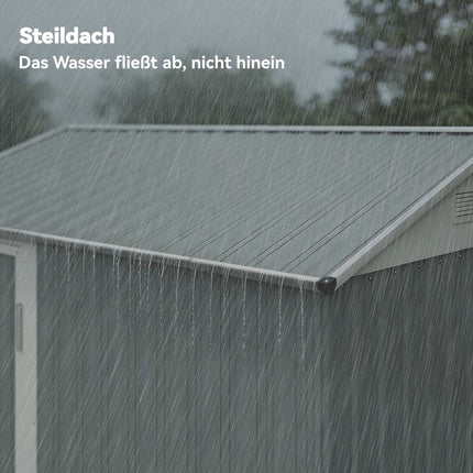 Metall-Gartenhaus, verzinkter Stahl, belüftetes Dach
