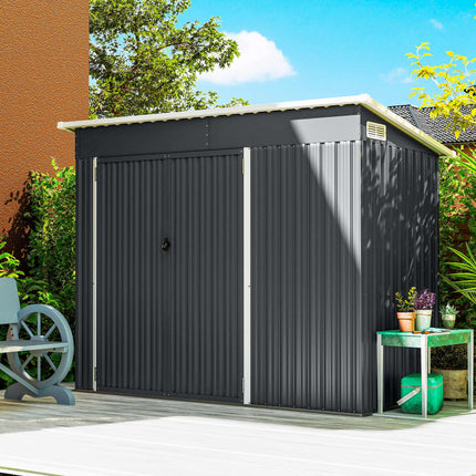 Metal Garden Shed with Double Doors, Lockable, Steel