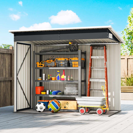 Metal Garden Shed with Double Doors, Lockable, Steel
