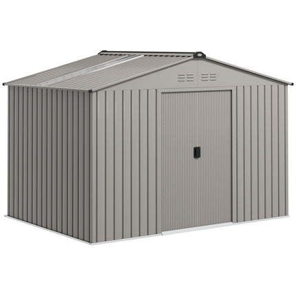 Metal Garden Shed with Sliding Doors and Windows
