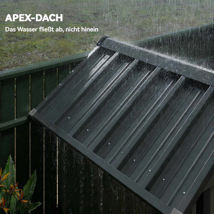 Kovový zahradní domek s ventilací, zámkem, rukavicemi, 1.17 m²