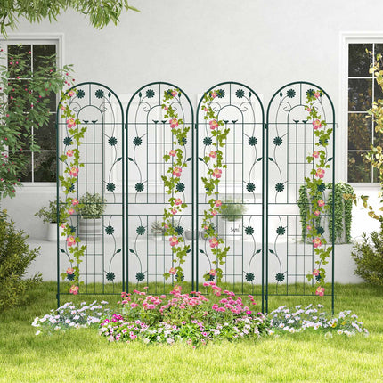 Metall-Gartenspalier 2er-Pack, 180 x 50 cm, Rostfrei