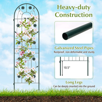 Metall-Gartenspalier 2er-Pack, 180 x 50 cm, Rostfrei