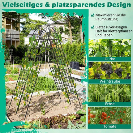 Metall-Gartenspalier-Set, 2er-Pack, 180x50 cm, schwarz