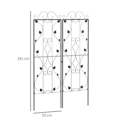 Metal Garden Trellis Set, 2-Pack, Rust-Resistant Steel