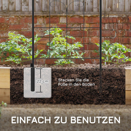 Metall-Gartenspalier-Set, Schwarz, 50x180 cm, 2er-Pack
