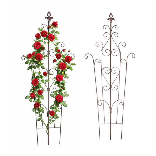 Gartenspalier aus Metall, Vintage-Fleur-de-Lis-Spitzen