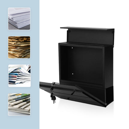 Metallbriefkasten mit Zeitungsfach und Schloss