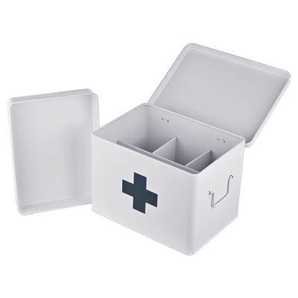 Medizin-Aufbewahrungsbox aus Metall mit 4 Fächern