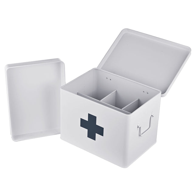 Kovový box na léky se 4 přihrádkami