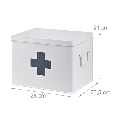 Medizin-Aufbewahrungsbox aus Metall mit 4 Fächern