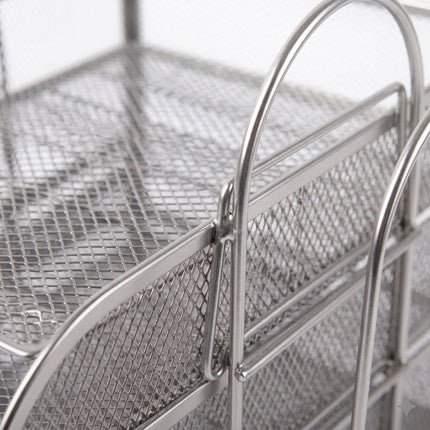 Metal Mesh Document Tray, 4 A4 Compartments, Stackable