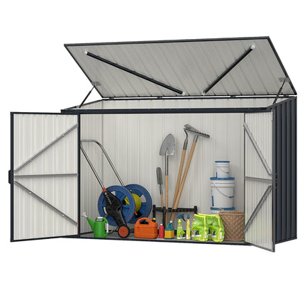 Metal Outdoor Storage Shed, Weatherproof & Lockable, 193x86cm