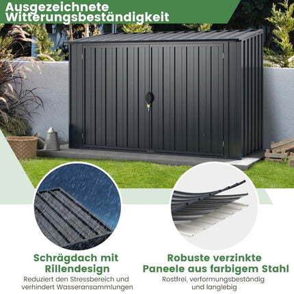 Metal Outdoor Storage Shed, Weatherproof & Lockable, 193x86cm