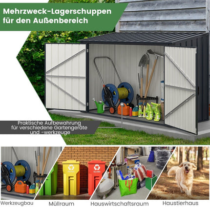Metal Outdoor Storage Shed, Weatherproof & Lockable, 193x86cm