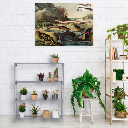 Metal Plant Rack with 4 Shelves for Indoor Use