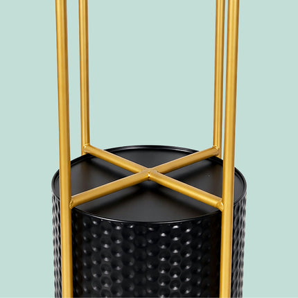 Metal Plant Stands, Set of 2 – Black-Gold Finish