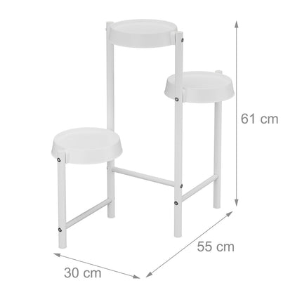 Metal & Plastic Plant Stand with Round Shelves