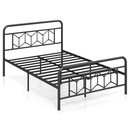 Metal Platform Bed Frame for 200 x 140 cm Mattress, Black