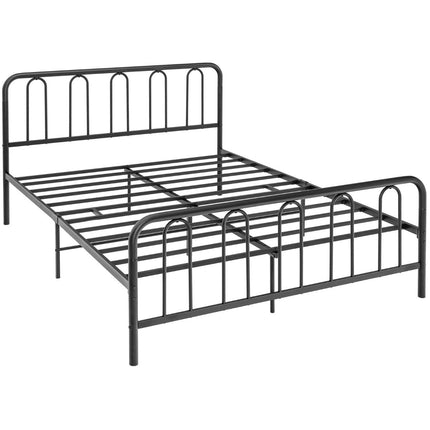 Metal Platform Bed Frame with Storage, 208x164x101 cm, Black