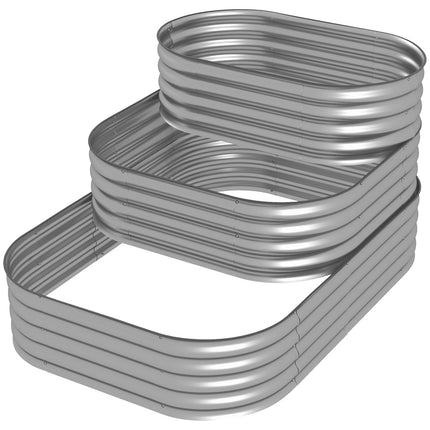 Metall-Hochbeet, 3 Ebenen, Sicherheitskanten