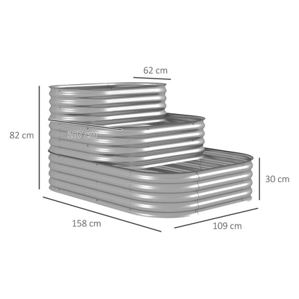 Metall-Hochbeet, 3 Ebenen, Sicherheitskanten