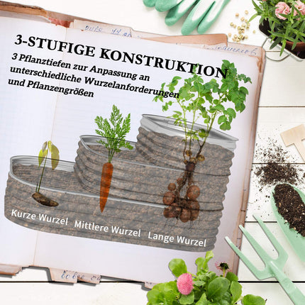 Metall-Hochbeet, 3 Ebenen, Sicherheitskanten