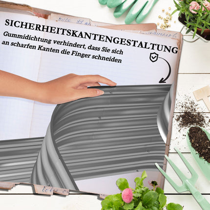 Metall-Hochbeet, 3 Ebenen, Sicherheitskanten