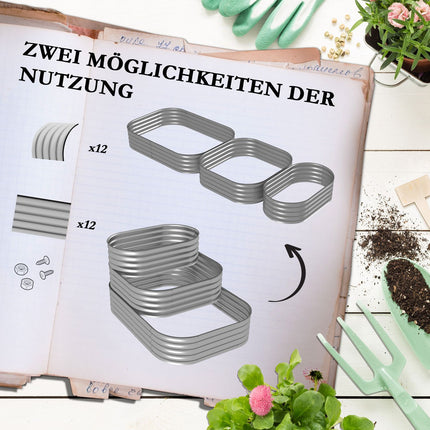 Metall-Hochbeet, 3 Ebenen, Sicherheitskanten
