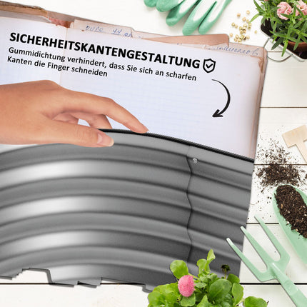 Metall-Hochbeet, offener Boden, 105 x 62 x 30 cm