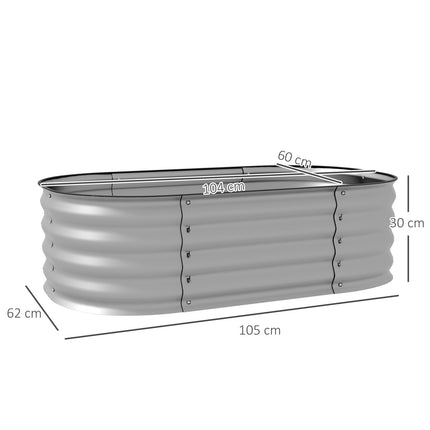 Metall-Hochbeet, offener Boden, 105 x 62 x 30 cm