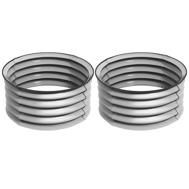 Metall-Hochbeete, 2er-Set - 60x60x30 cm, Silber