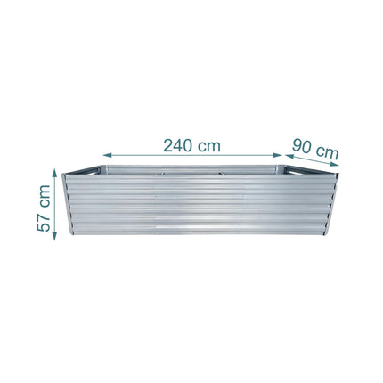Metall Hochbeet, 57x240x90cm, Verzinkter Stahl