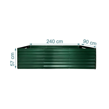 Metal Raised Garden Bed, 57x240x90cm, Galvanized Steel