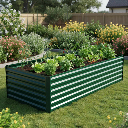 Metal Raised Garden Bed, 57x240x90cm, Galvanized Steel