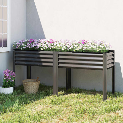 Metal Raised Garden Bed, Large Planter Box, 180x55x80 cm