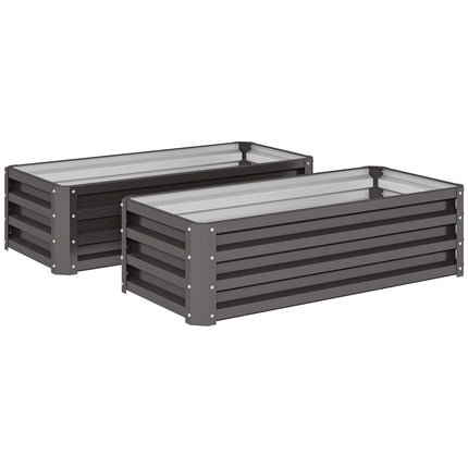 Metall-Hochbeet 2er-Set, offener Boden, 110x50x30cm