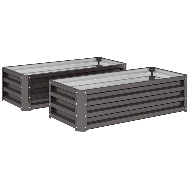 Metall-Hochbeet 2er-Set, offener Boden, 110x50x30cm