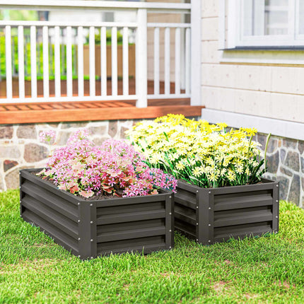 Metall-Hochbeet 2er-Set, offener Boden, 110x50x30cm