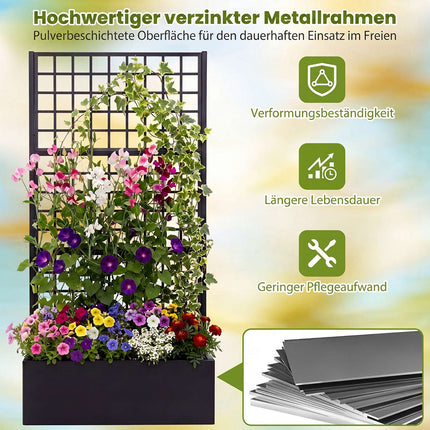 Metall-Hochbeet mit Rankhilfe – Schwarz